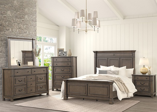 FM7702DB Queen Set | Bed, Nigthstand, Dresser, Mirror (4 pcs)
